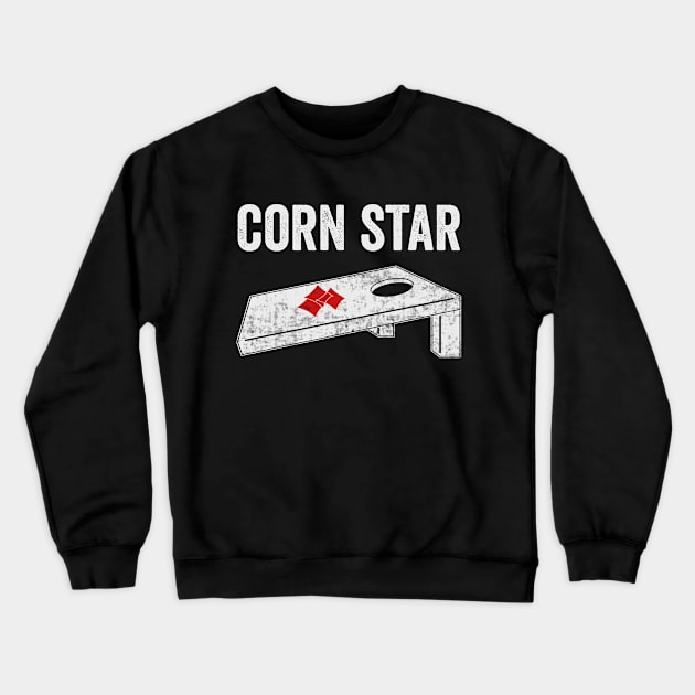 Corn Star Funny Corn Hole Player Crewneck Sweatshirt by Visual Vibes